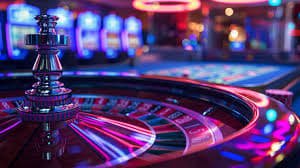 Live Caribbean Stud Poker table with dealer and player positions